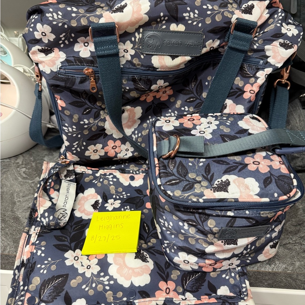 Sarah Wells Le Floral Pump Bag, Pumparoo, and cooler